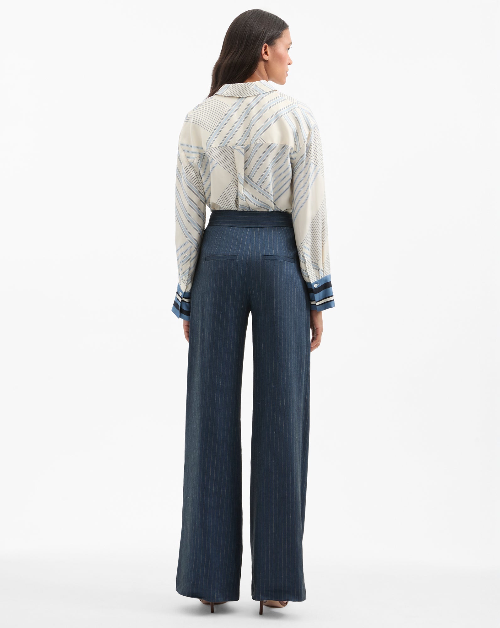 Rimini Wide-Leg Pinstripe Pant