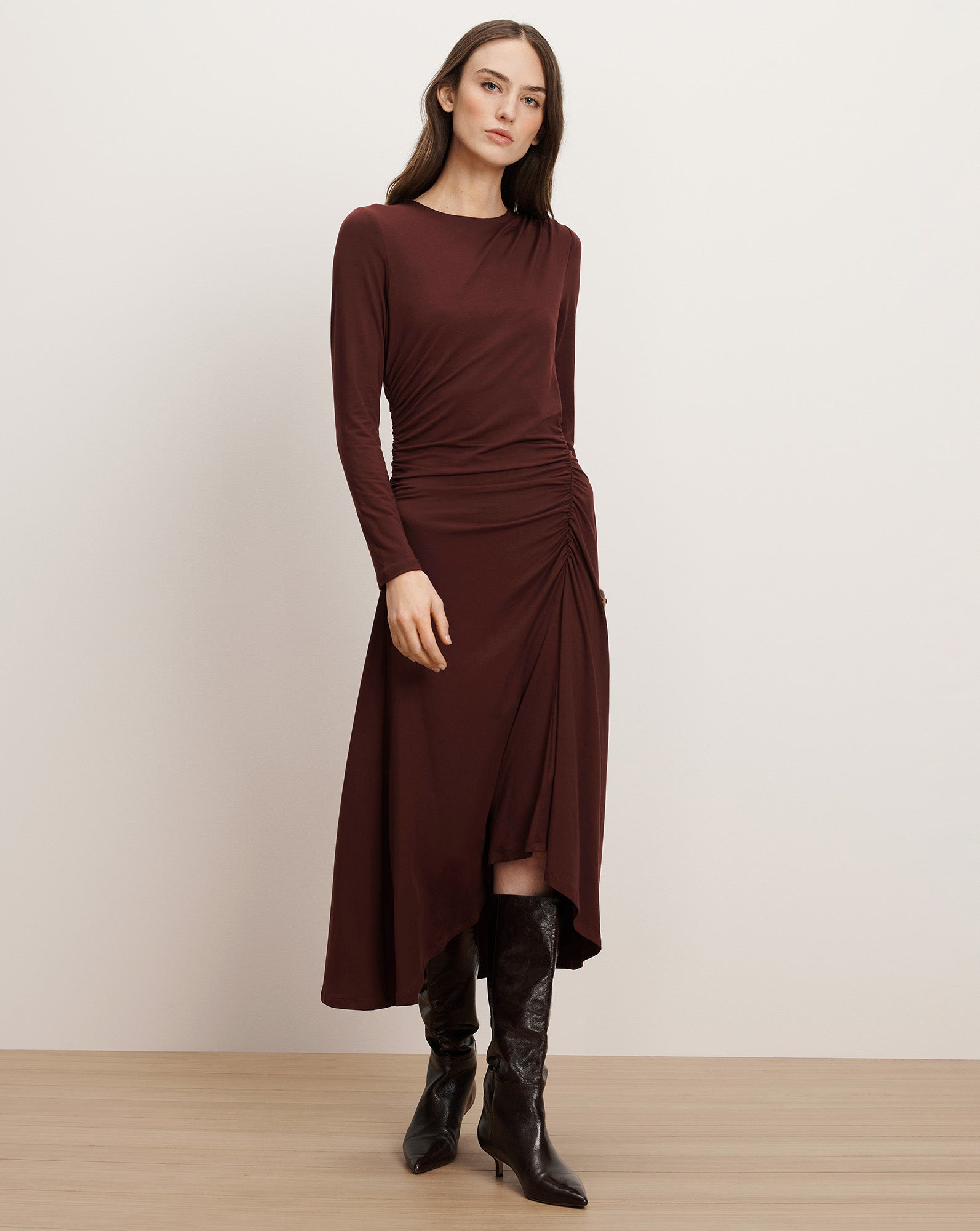 Theodora Ruched Midi Dress